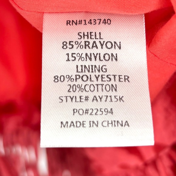 Hyacinth House Cozumel Pink Red Coral Reef Print Fringe Hem Midi Skirt XXS - Picture 4 of 16